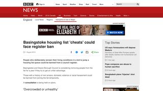 Basingstoke housing list 'cheats' could face register ban - BBC News