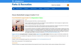 House Basketball League Grades 9-12 - Parks & Recreation