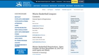 Madison School & Community Recreation - Winter Basketball Leagues