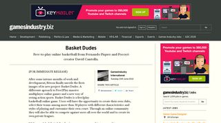 Basket Dudes | GamesIndustry.biz