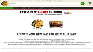 activate your new bass pro shops club card