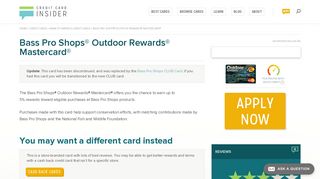 Bass Pro Shops Outdoor Rewards Mastercard - Credit Card Insider