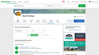 Bass Pro Shops Employee Benefits and Perks | Glassdoor.ca