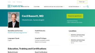 Cecil Bassett, MD - Fairview Health Services