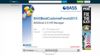BASSnet 2.9 HR Manager Date:26 th – 27 th November, 2013 ...