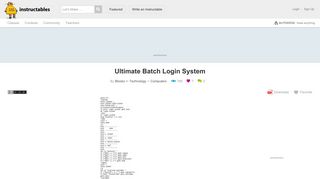 Ultimate Batch Login System - Instructables