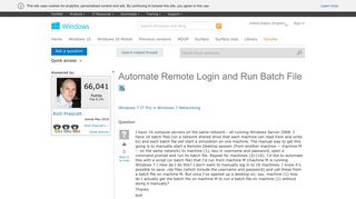 Automate Remote Login and Run Batch File - Microsoft
