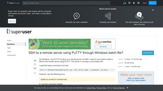 SSH to a remote server using PuTTY through Windows batch file ...