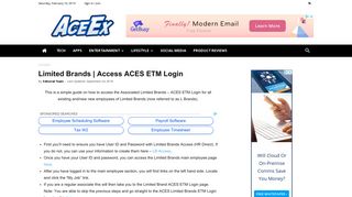 Limited Brands | ACES ETM Login/Access - AceEx
