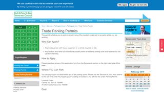 Trade Parking Permits | Bathnes