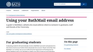 Using your BathMail email address