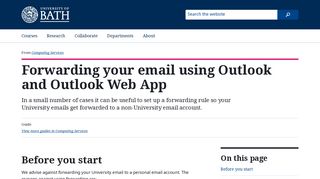 Forwarding your email using Outlook and Outlook Web App