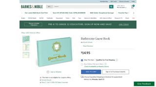 Bathroom Guest Book | 825703500127 | Item | Barnes & Noble®