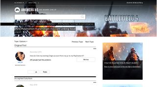 Solved: [PS4] PlayStation 4 and Origin Account Linking Issue ...