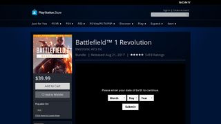 Battlefield™ 1 Revolution on PS4 | Official PlayStation™Store US