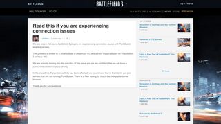 Read this if you are experiencing connection issues - News - Battlelog ...