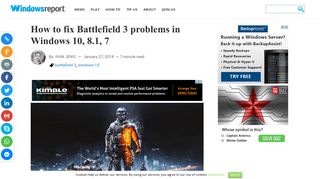 How to fix Battlefield 3 problems in Windows 10, 8.1, 7 - Windows Report