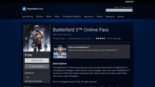 Battlefield 3™ Online Pass on PS3 | Official PlayStation™Store US