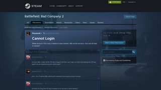 Cannot Login :: Battlefield: Bad Company 2 General Discussions