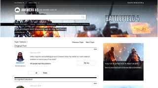 Solved: PS4 account isnt showing up in my battlelog - Answer HQ