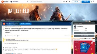 How do I connect my ps4 battlefield 1 to the companion app? It ...