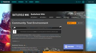 Community Test Environment | Battlefield Wiki | FANDOM powered by ...