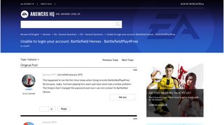 Unable to login your account. Battlefield Heroes - BattlefieldPlay4Free ...