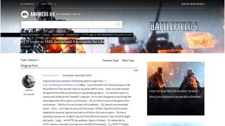 HTTP Login or FREE Battlefield 4 Accounts for Life - Answer HQ