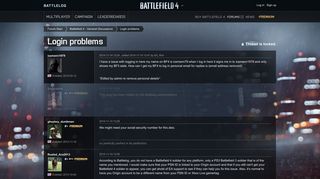 Login problems - Forums - Battlelog / Battlefield 4