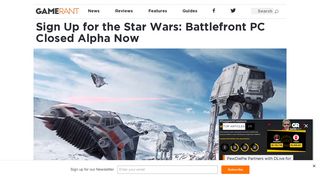 Sign Up for the Star Wars: Battlefront PC Closed Alpha Now – Game ...