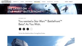You wanted a Star Wars™ Battlefront™ Beta? As You Wish. - Star ...