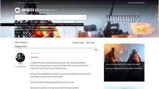 Solved: Problem with UI and Battlelog BF4 - Answer HQ