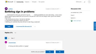Battlelog sign in problems - Microsoft Community