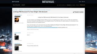 Linking PSN Account - Forums - Battlelog / Battlefield 3
