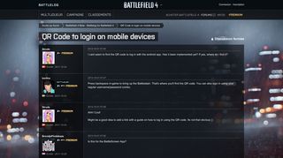 QR Code to login on - Forum - Battlelog / Battlefield 4