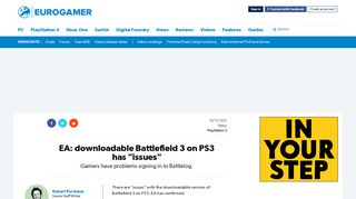 EA: downloadable Battlefield 3 on PS3 has 