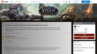 How do you create a child account under your Battle.net account ...