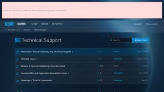 Technical Support - Blizzard Forums - Blizzard Entertainment