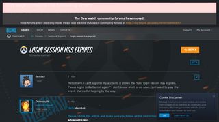 login session has expired - Overwatch Forums - Blizzard Entertainment