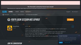 You'r login session has expired - Overwatch Forums - Blizzard ...