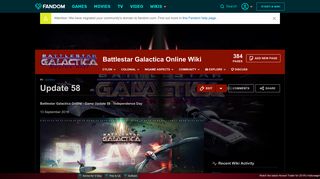 Update 58 | Battlestar Galactica Online Wiki | FANDOM powered by ...
