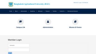 Bangladesh Agricultural University| Login Panel