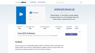 Webmail.bauer.pl website. Outlook.