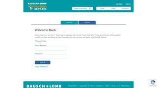 Sign In - BAUSCH + LOMB® horizon rewards