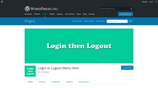 Login or Logout Menu Item | WordPress.org