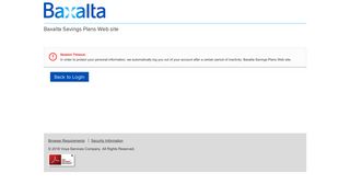 Baxalta Savings Plans Web site - Login