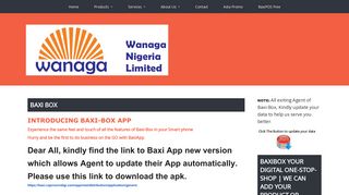 BAXI Box | Wanaga Nigeria Limited | your best Choice