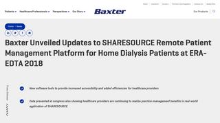Baxter Unveiled Updates to SHARESOURCE Remote Patient ...
