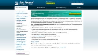 CA Credit Union Online Banking Services | Bay Federal Credit Union
