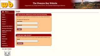 Login - The Wemyss Bay Website